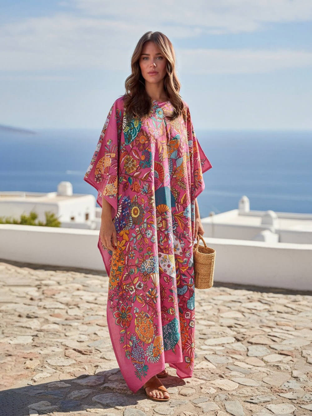 Retro Satin Floral Asymmetrical Vacation Maxi Dress