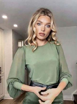 Elegante gonna midi a vita alta con frange
