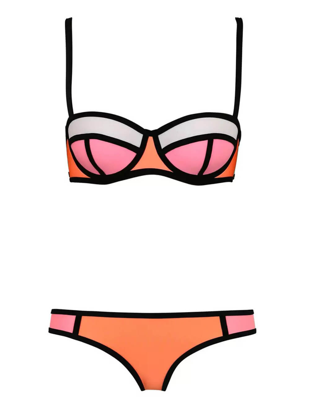 Completo bikini LikeMyChoice con profili a contrasto geometrici