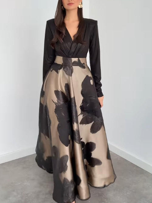 Ensemble deux pièces élégant avec jupe midi en jacquard français