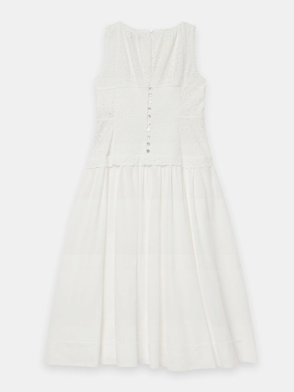 Elegantes ärmelloses Midikleid mit Spitzeneinsatz
