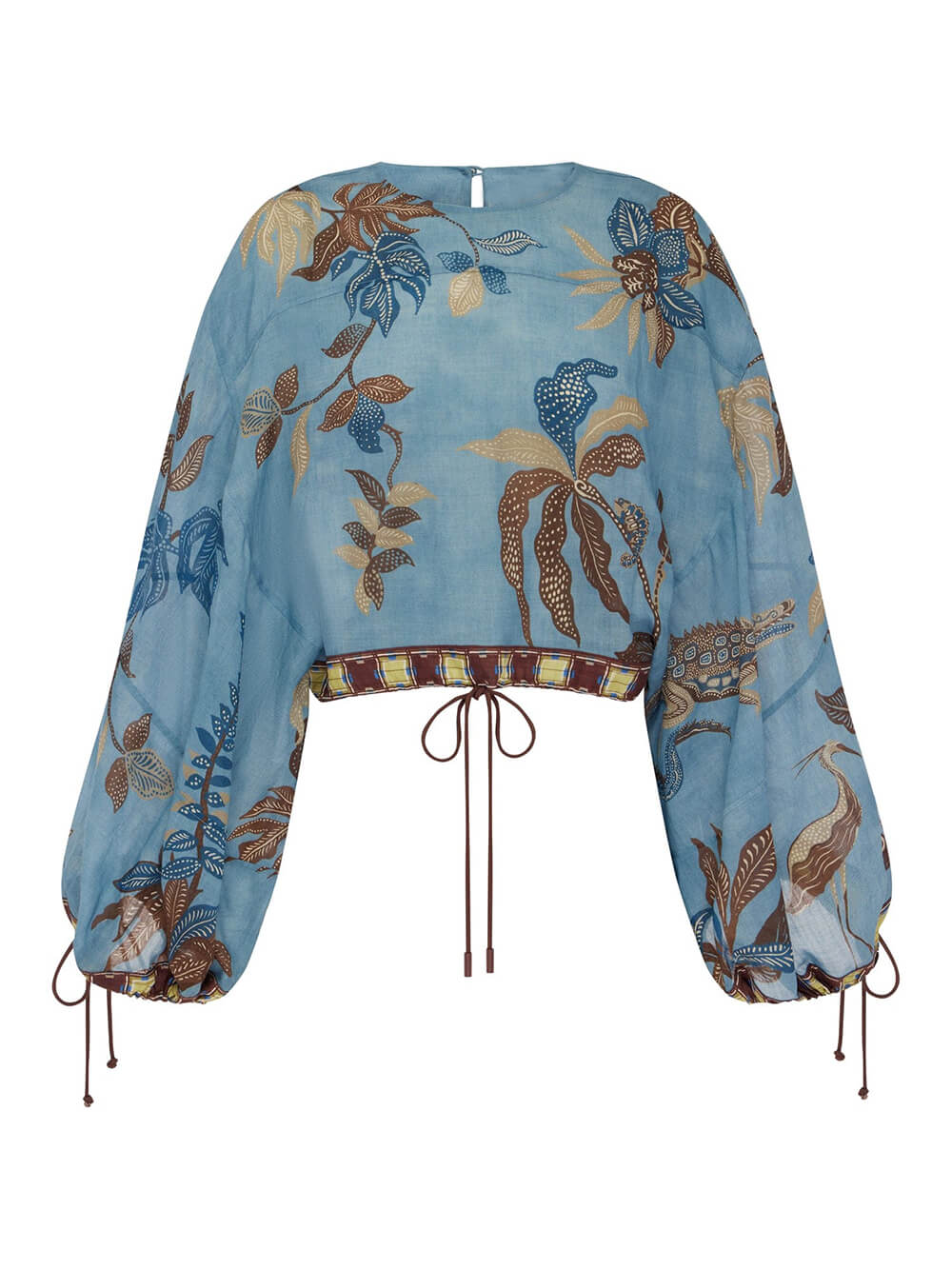 Completo con top a spalle scese e pantaloncini, stampa boho color block e coulisse