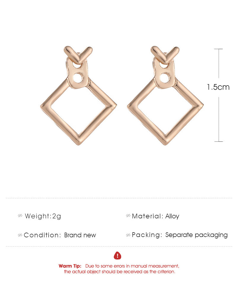 Pendientes de botón modernos y adorables, cuadrados y sin níquel