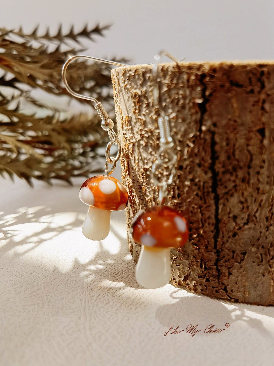 Boho Earrings - Cute Mushroom