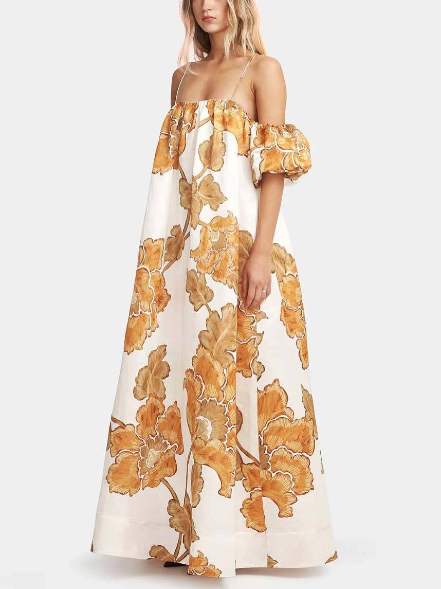 Vestido de alças com estampado floral