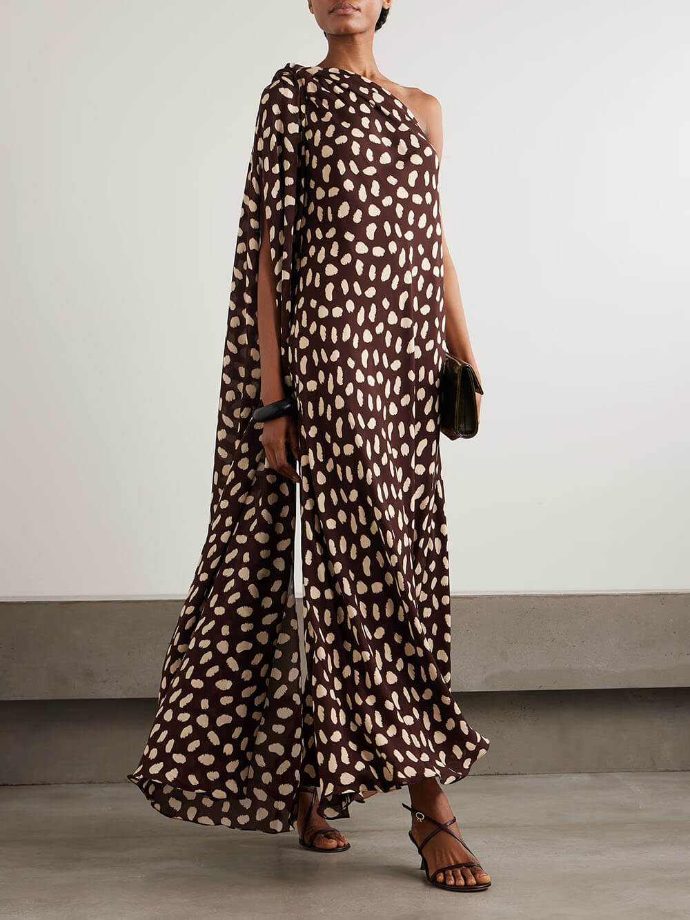 Elegant Freedom One-Shoulder Printed Maxi Dress