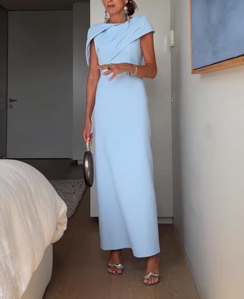 Elegantes, asymmetrisch drapiertes Maxikleid für Damen mit einer Schulter, figurbetont, für formelle Anlässe