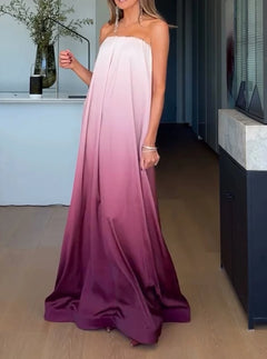 Strapless Ombre Satin Flowy Maxi Dress Floor Length Evening Gown [erp-image:fedc354212062da4467ae6db]