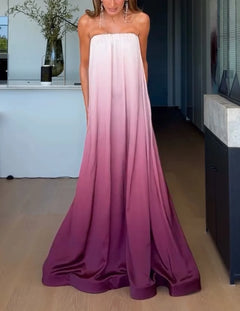 Strapless Ombre Satin Flowy Maxi Dress Floor Length Evening Gown [erp-image:0c22d1815113299a31a67ecc]