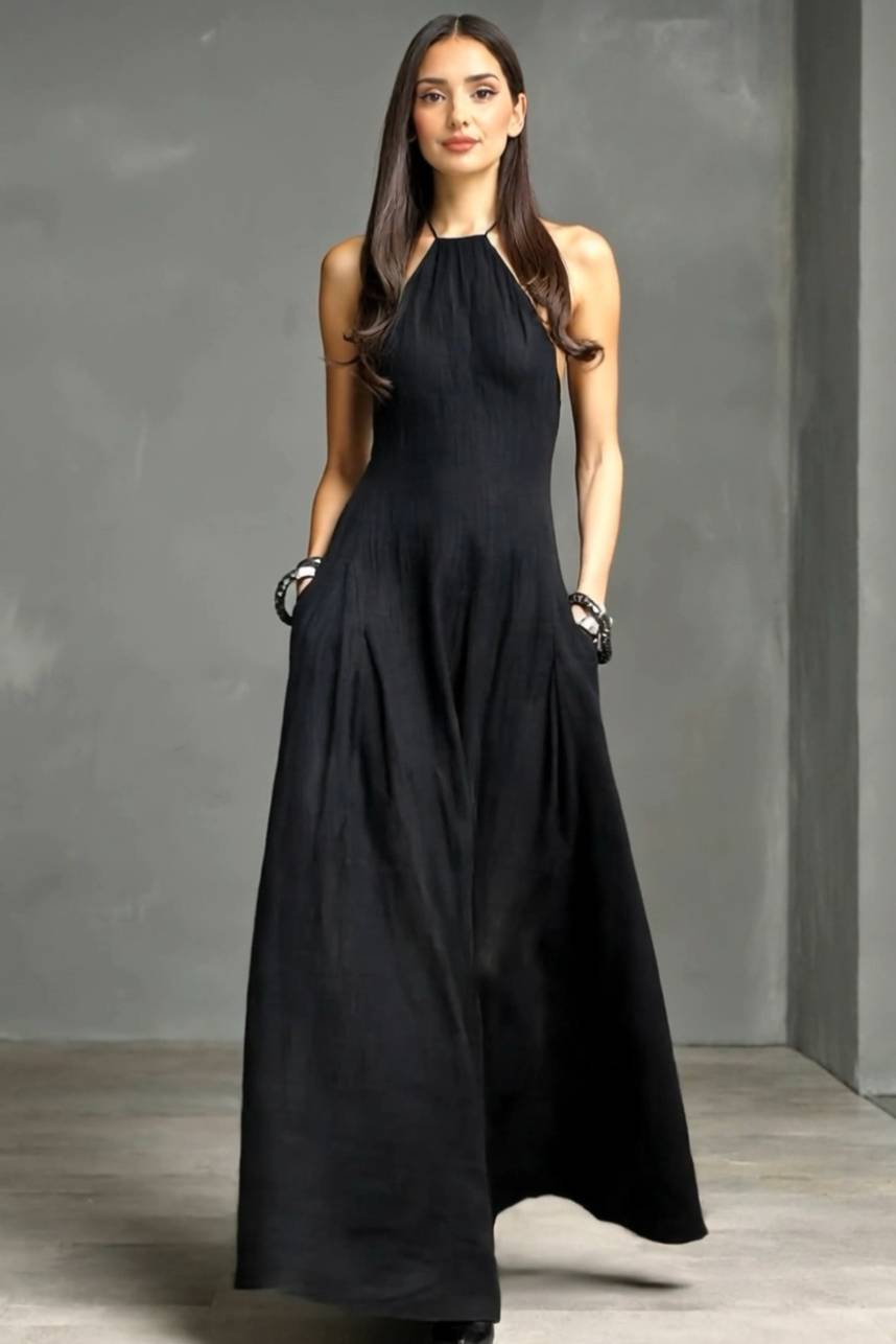 Maxikleid im Urlaubsstil mit Neckholder