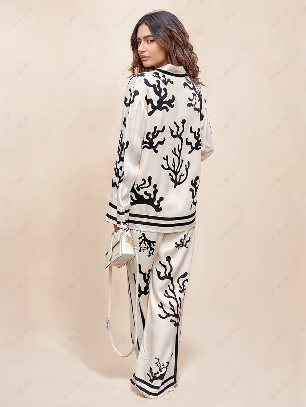 Pantalones estampados de pierna ancha