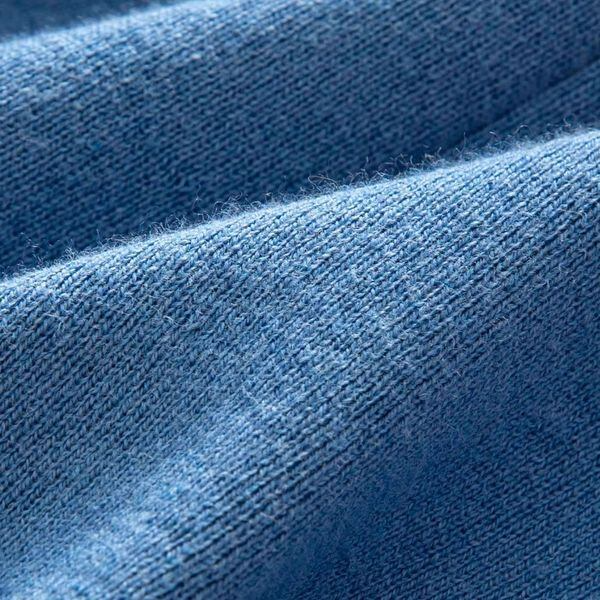 Set aus blauem Strickoberteil mit Kapuze aus Kaschmirgemisch und Schlaghose