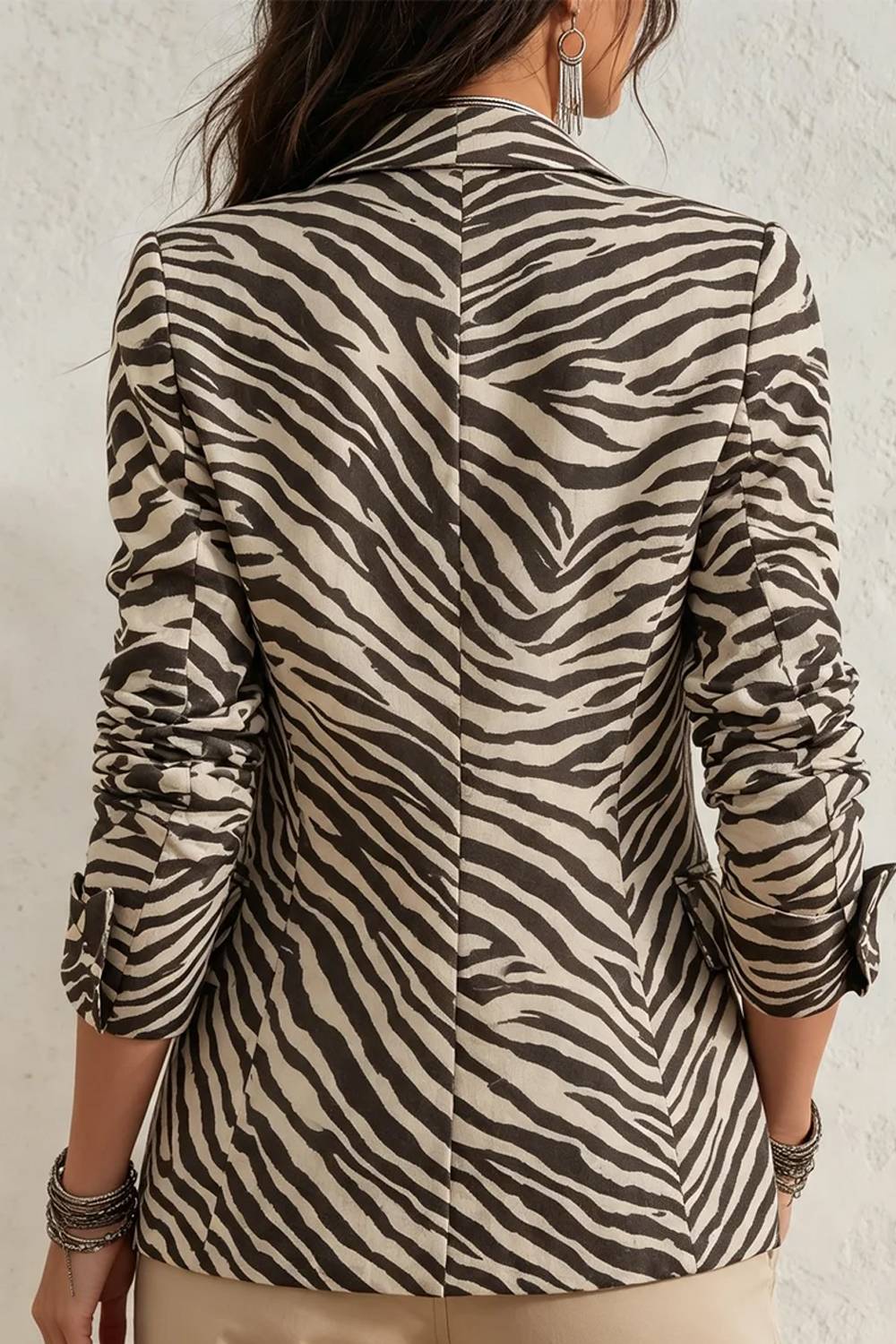 Blazer vintage com padrão de zebra em Lasel
