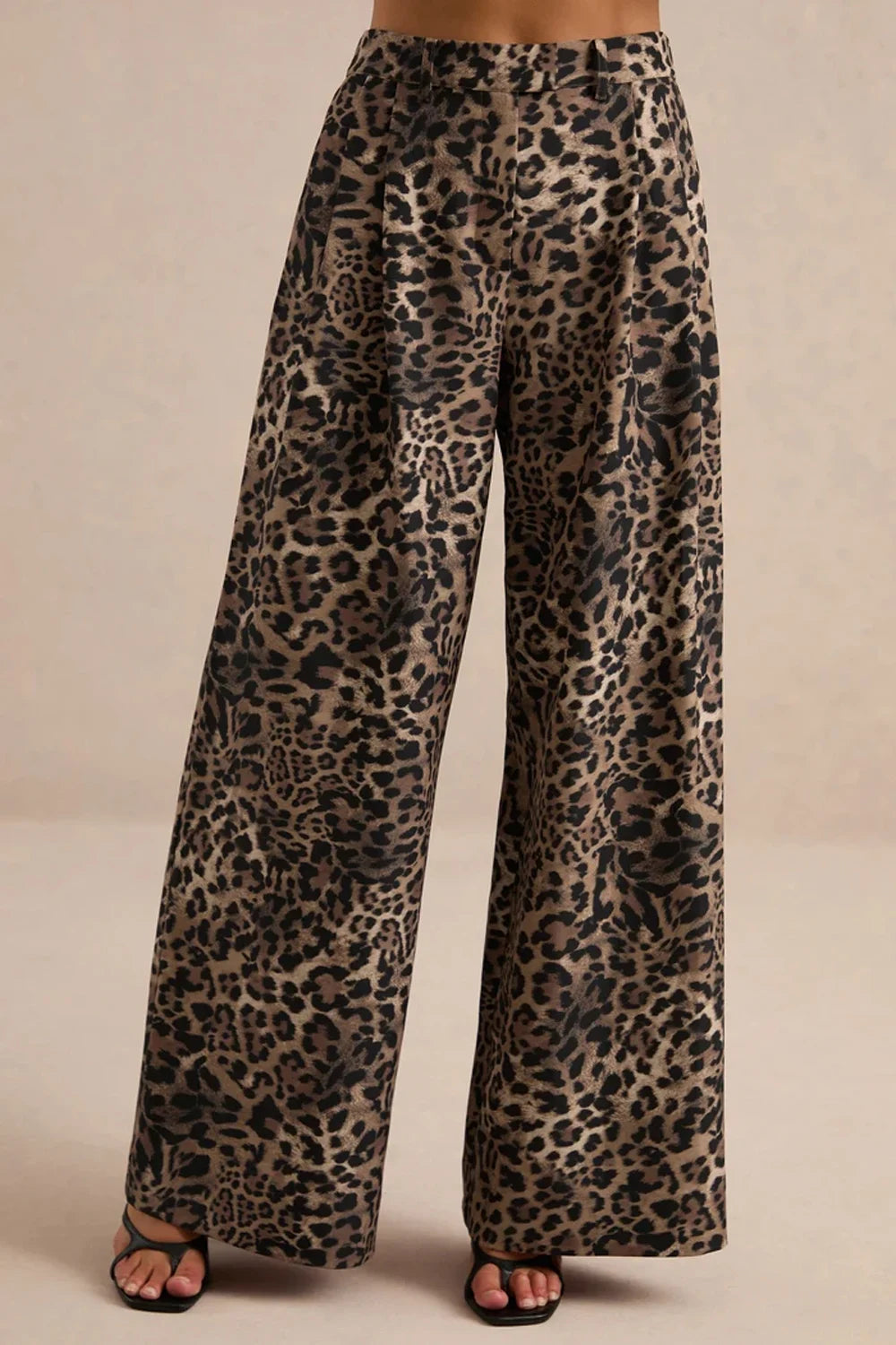 Ensemble deux pièces avec blazer imprimé léopard ombré et pantalon à jambes larges