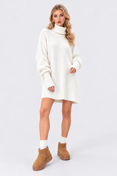 Turtleneck Drop Shoulder Oversized Knit Sweater Dress [erp-image:7dec2169d7ffc673e5f4ff89]