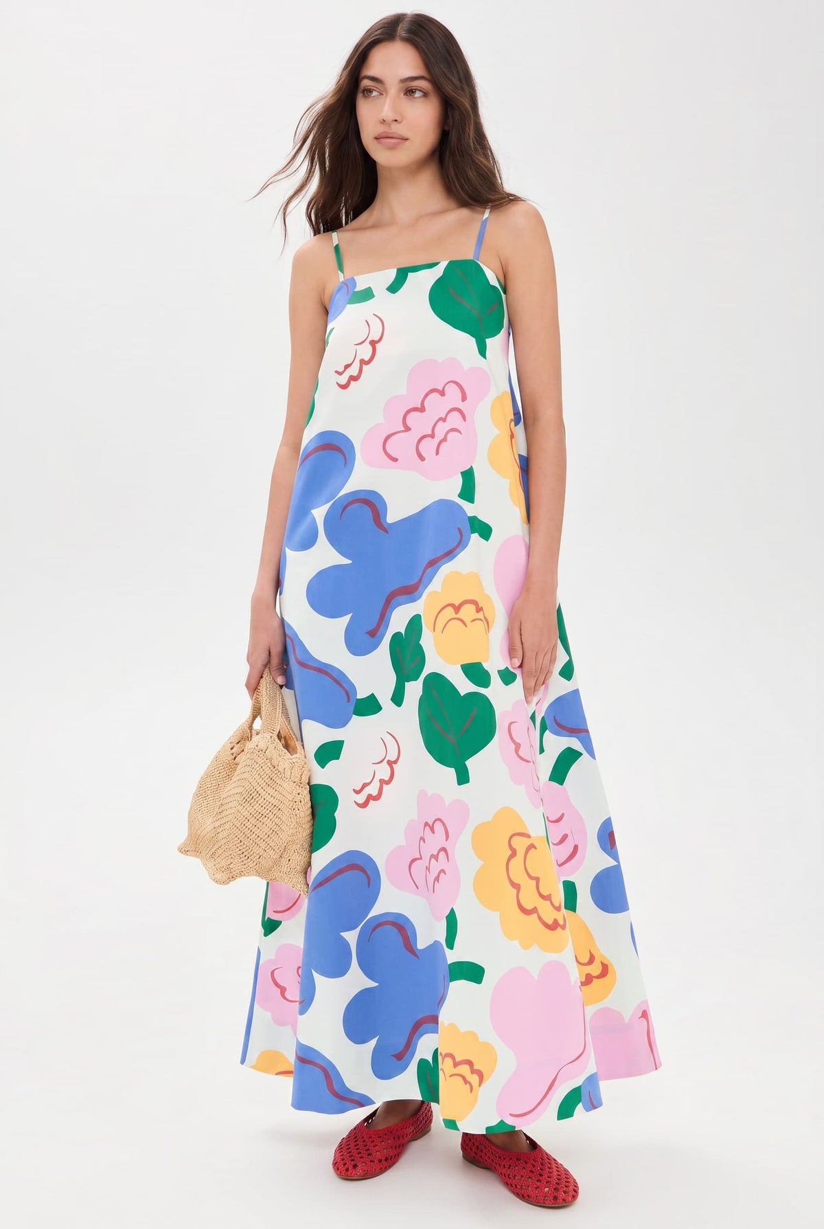 Bedrucktes A-Linien-Maxikleid