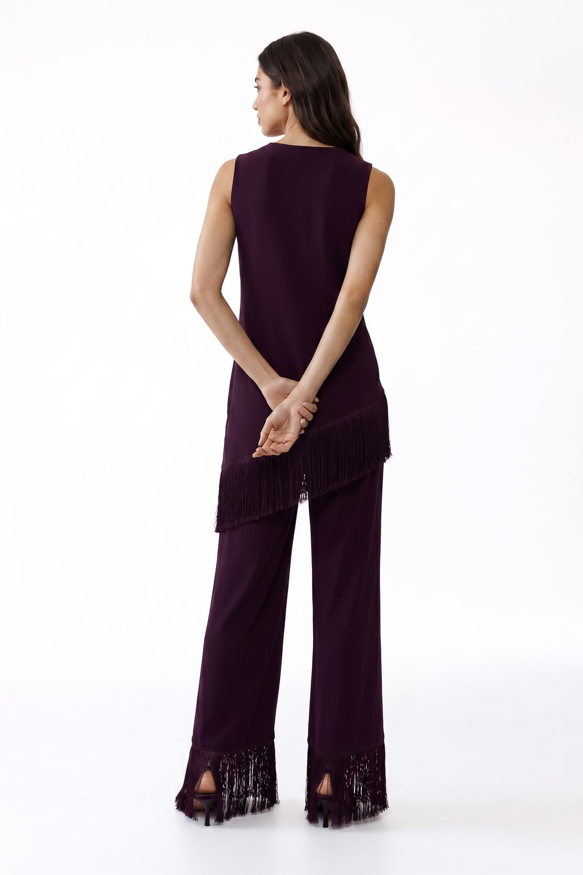 Set aus Oberteil mit Quastendesign und Hose mit weitem Bein