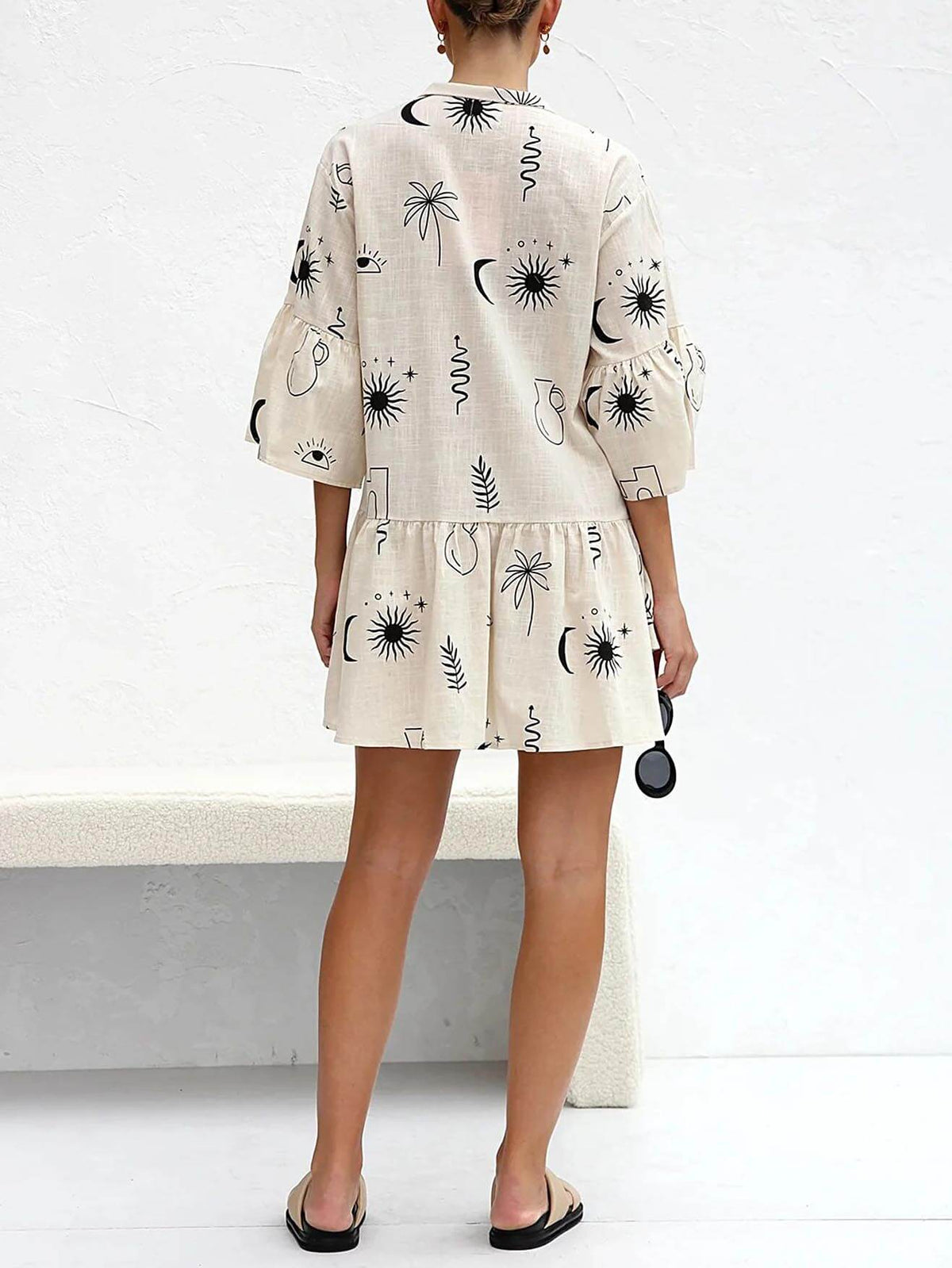 Vestido curto largo de estilo étnico