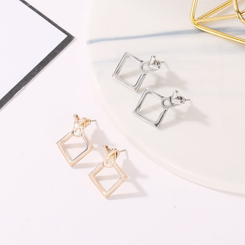 Pendientes de botón modernos y adorables, cuadrados y sin níquel