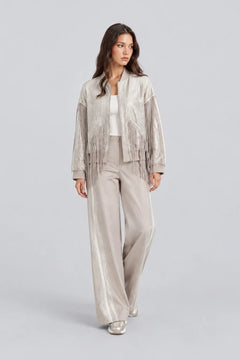 Women's Sequin Fringe Bomber Jacket and Wide Leg Pants Two Piece Set [erp-image:4e20bdeee0d01a7aab6522aa]