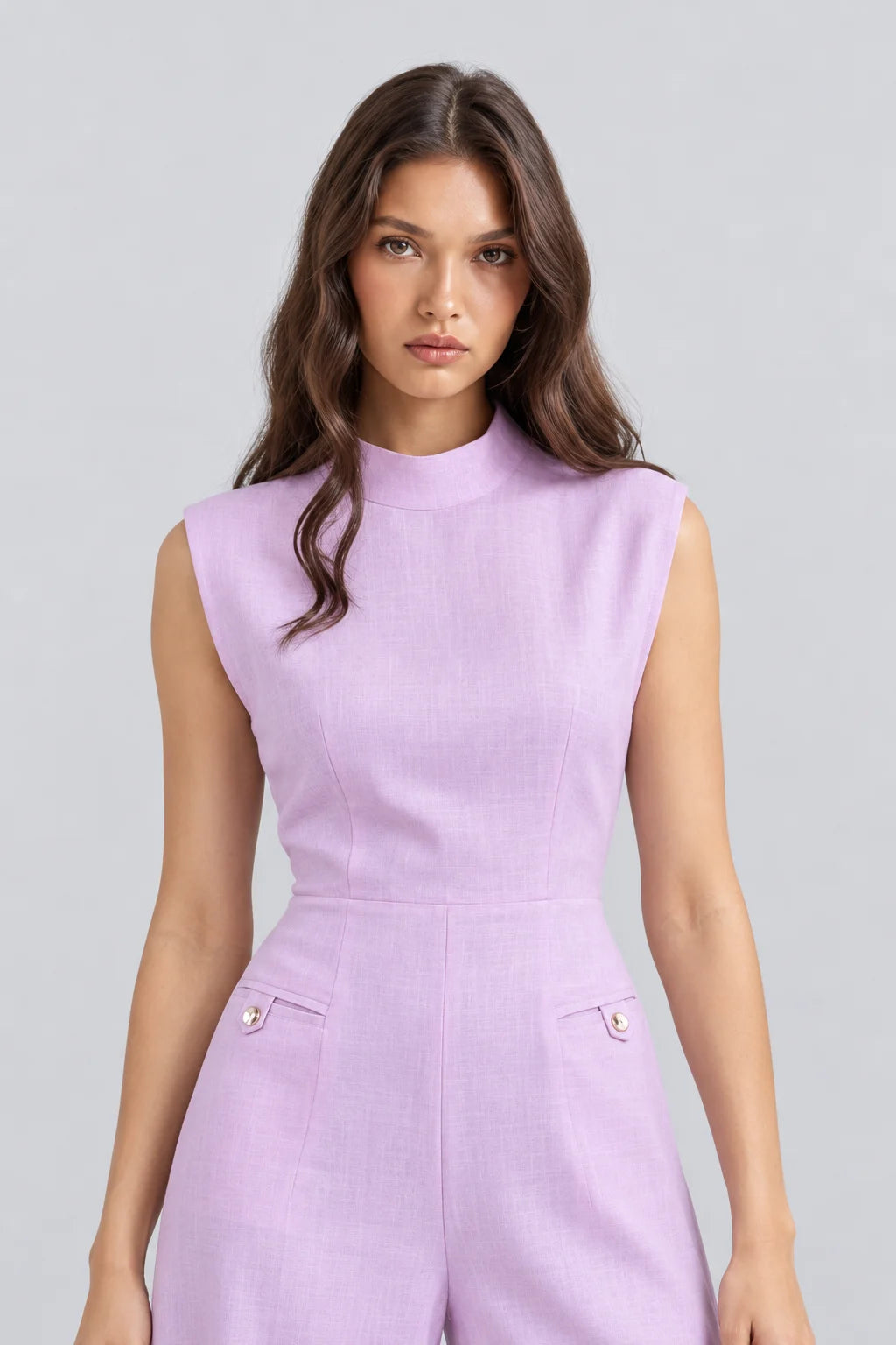 Sleeveless High Neck Wide Leg Jumpsuit in Light Pink [erp-image:ebb801816460d8383e3fbf33]