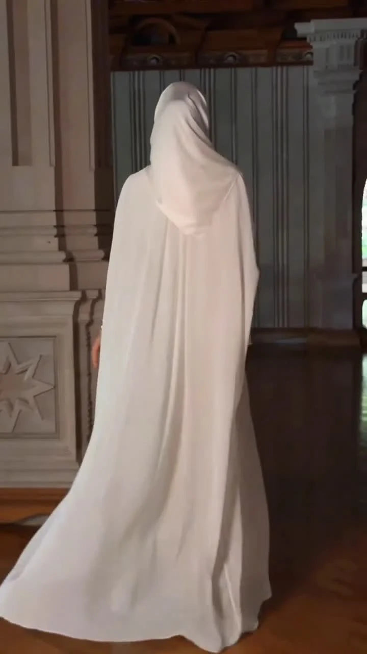 White High Neck Pleated Front Slit Flowy Maxi Dress with Matching Scarf [erp-image:4af27fe8e1a5b2e8f5bc186d]