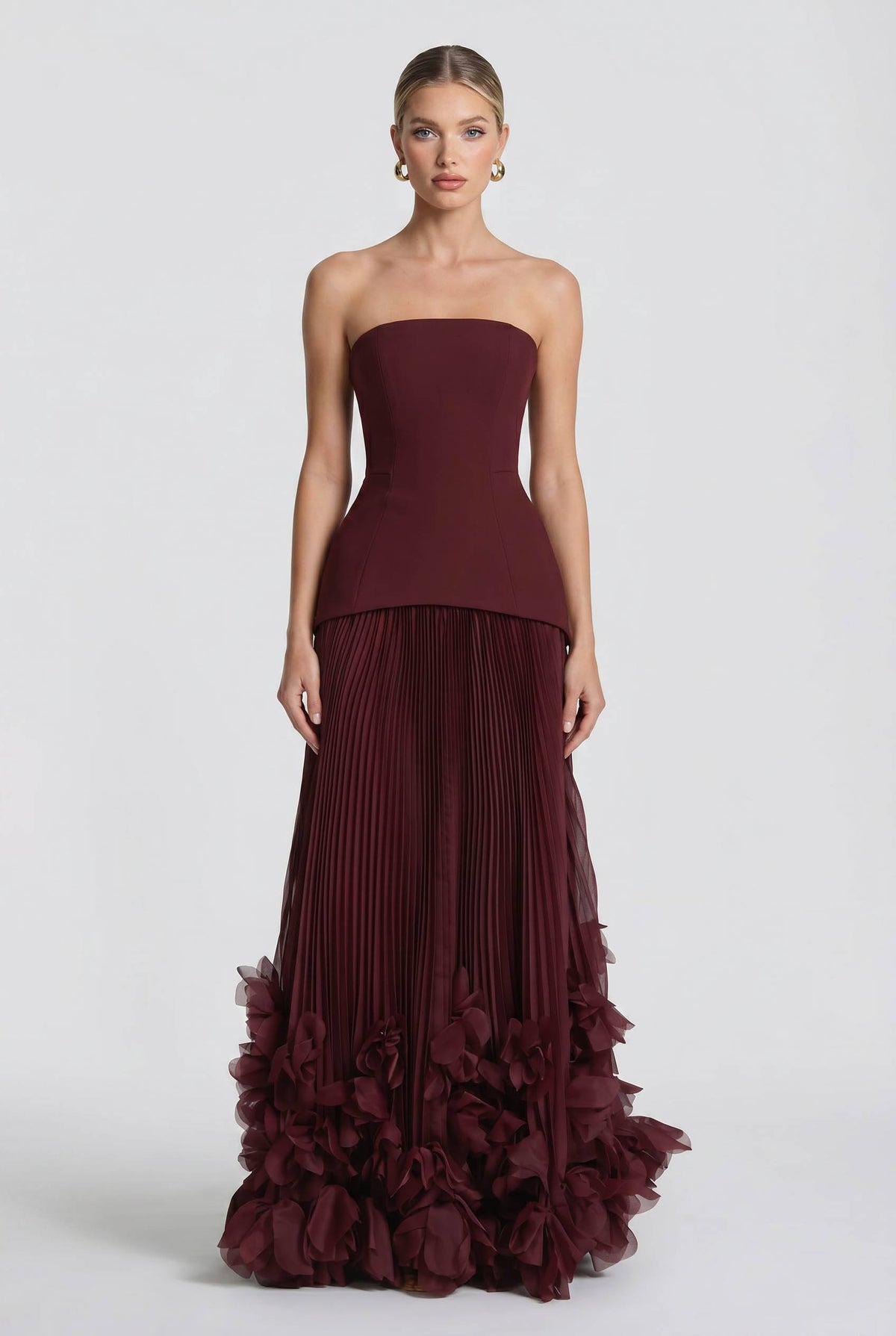 Maxikleid mit Blütenblatt-Design