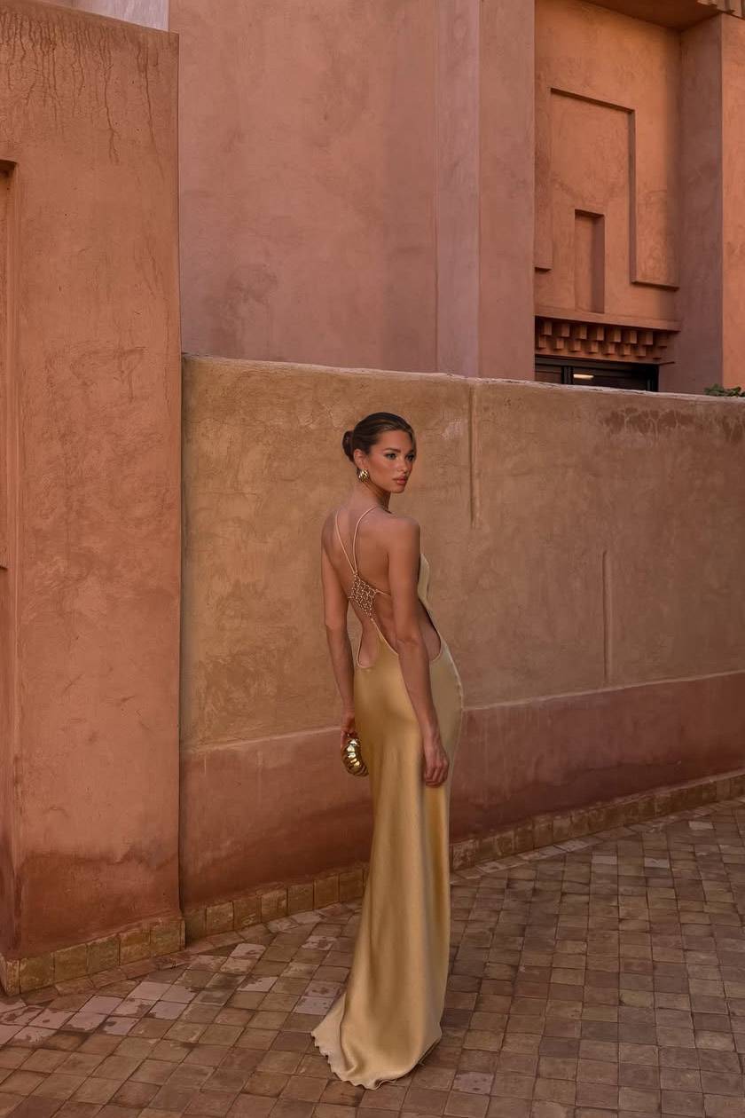 Maxikleid mit rückenfreiem Design