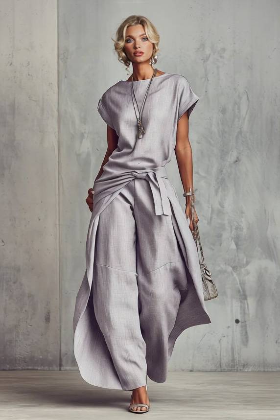 Set composto da top a maniche corte e pantaloni a cocoon