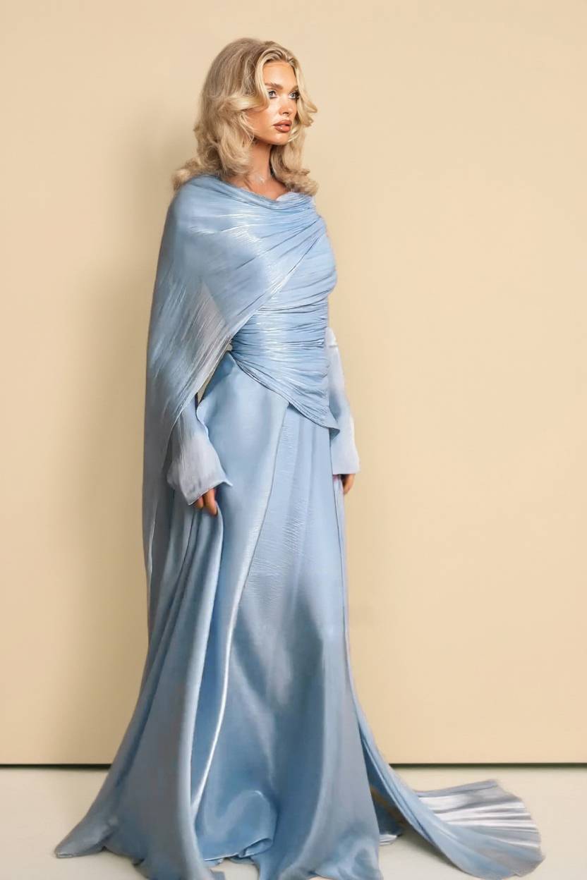 Maxikleid mit plissiertem Schleifendesign