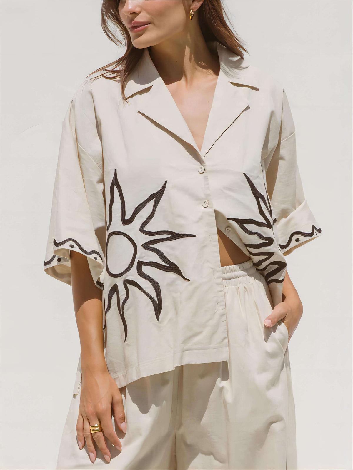 Camisa holgada extragrande con estampado Sunshine