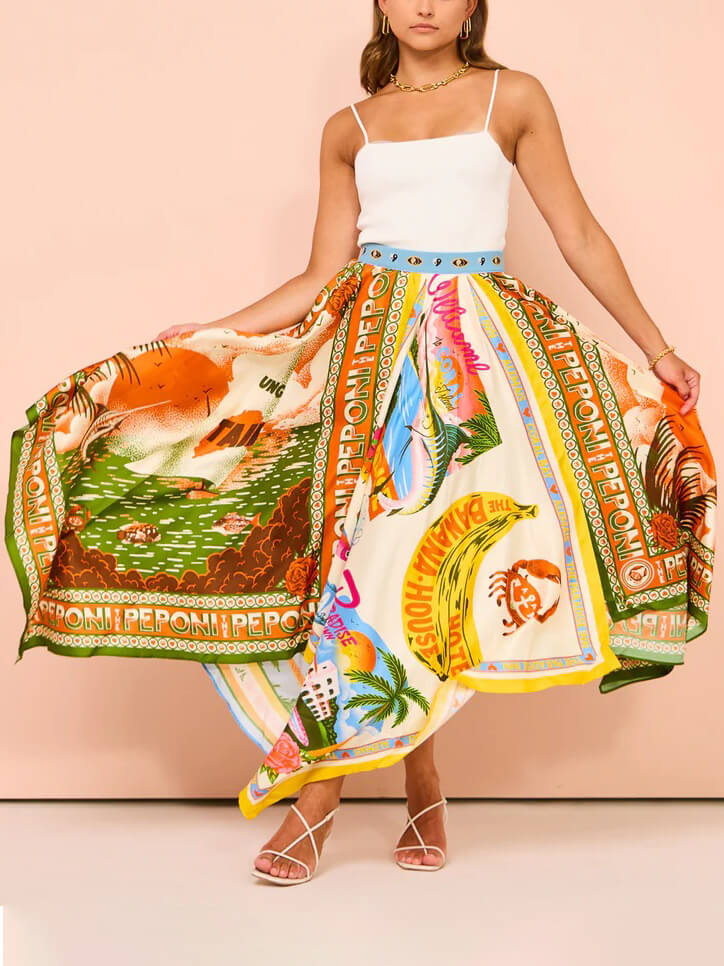 Saia assimétrica exclusiva, casual, moderna e versátil