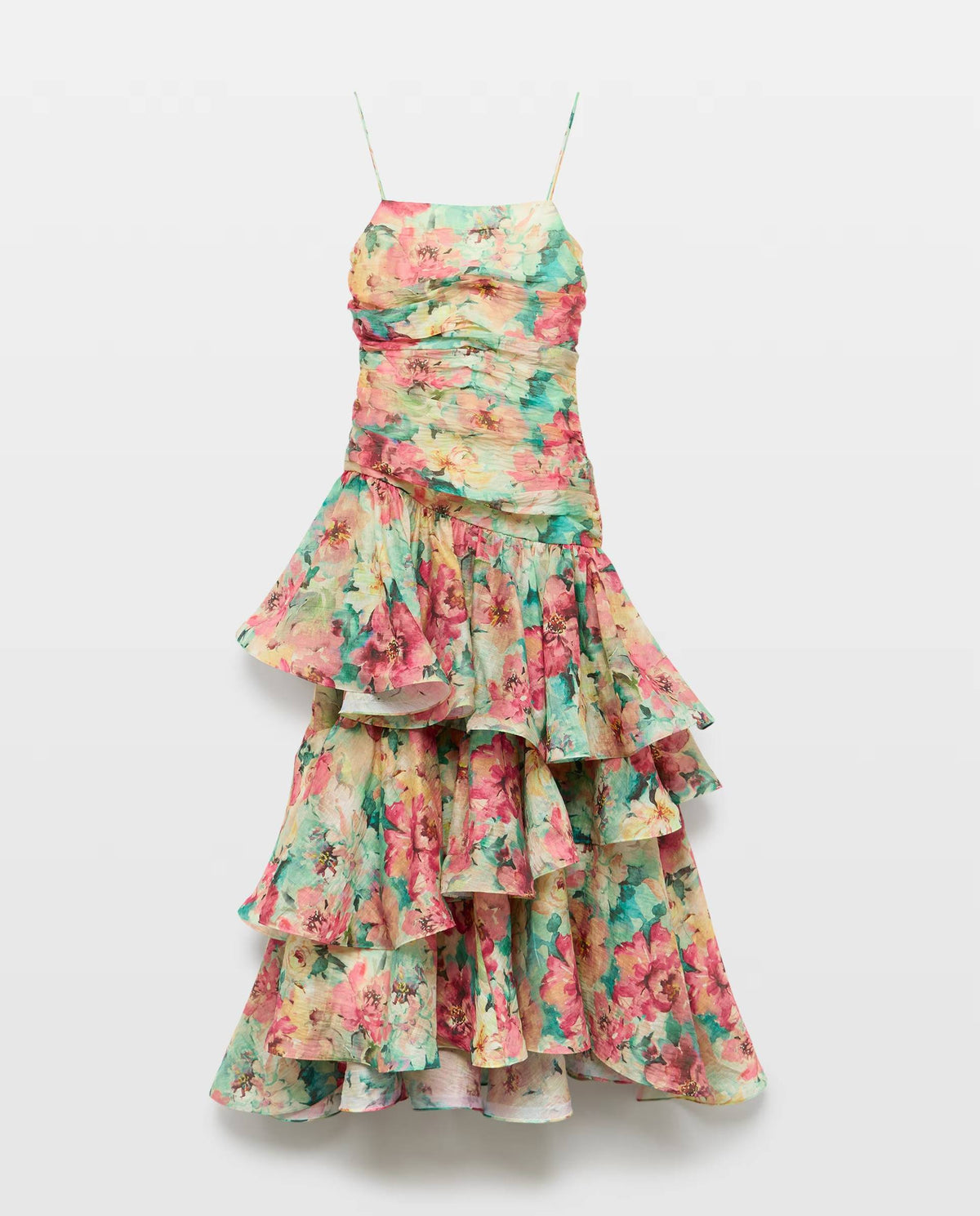 Maxikleid mit Blumenmuster in Slip-Optik