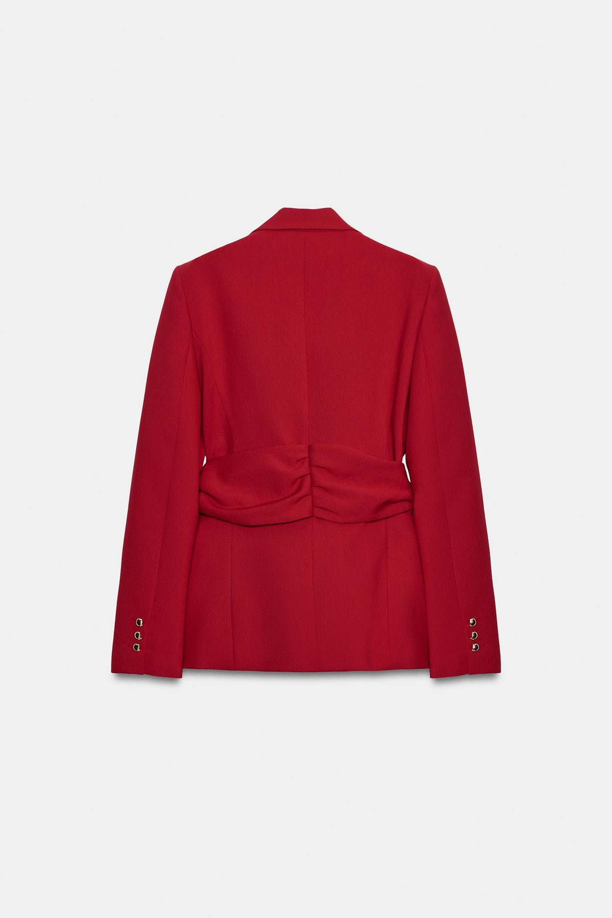 Women's Red Blazer Wide Leg Pants 2 Piece Set, Notched Lapel Belted Formal Suit Outfit